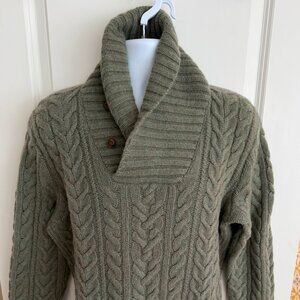Polo Ralph Lauren Men's Shawl Collar Cable-knit Sweater, Wool/Angora, Large,